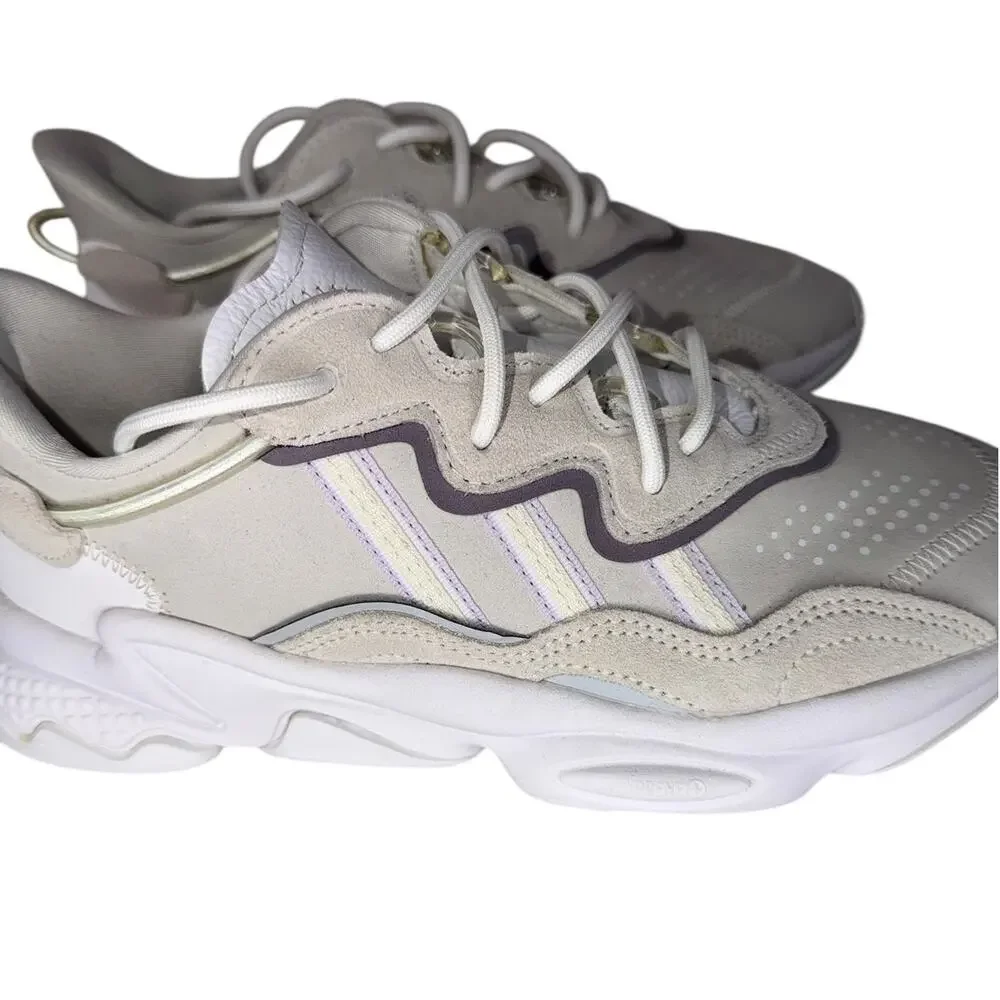 Adidas Ozweego Women's Cloud White Lilac Metallic Athletic Sneakers Shoes Size 7